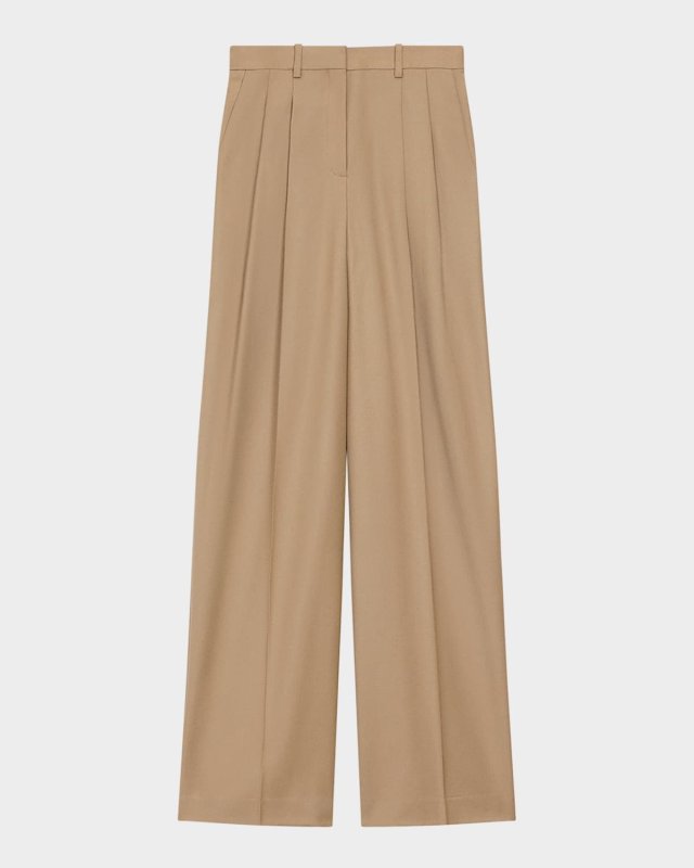 Flannel Double-Pleat Pants