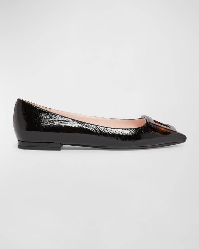 Gommettine Patent Buckle Ballerina Flats