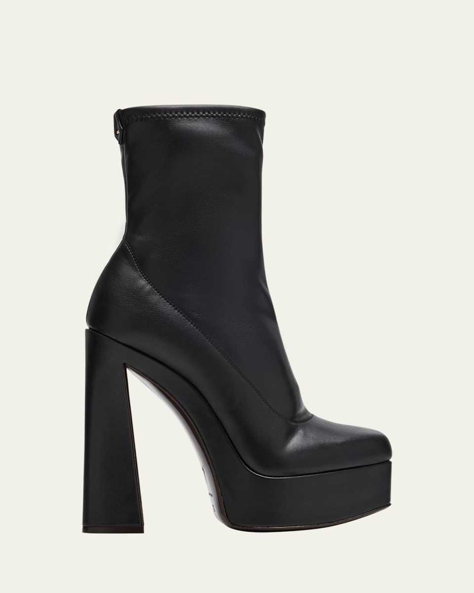 Leather Platform Booties