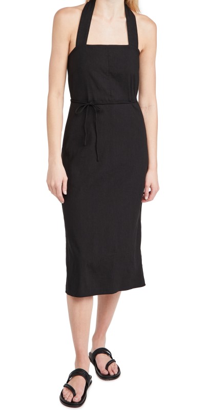 Vince Square Neck Halter Dress Black