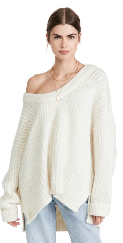 Free People Blue Bell V Neckweater Ivory