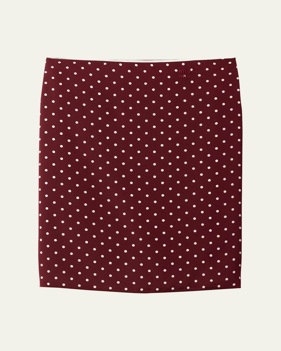 Polka Dot Crepe de Chine Skirt