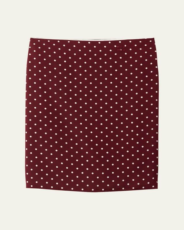 Polka Dot Crepe de Chine Skirt