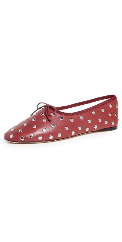 Loeffler Randall Landon Soft Ballet Flats Wine/Silver