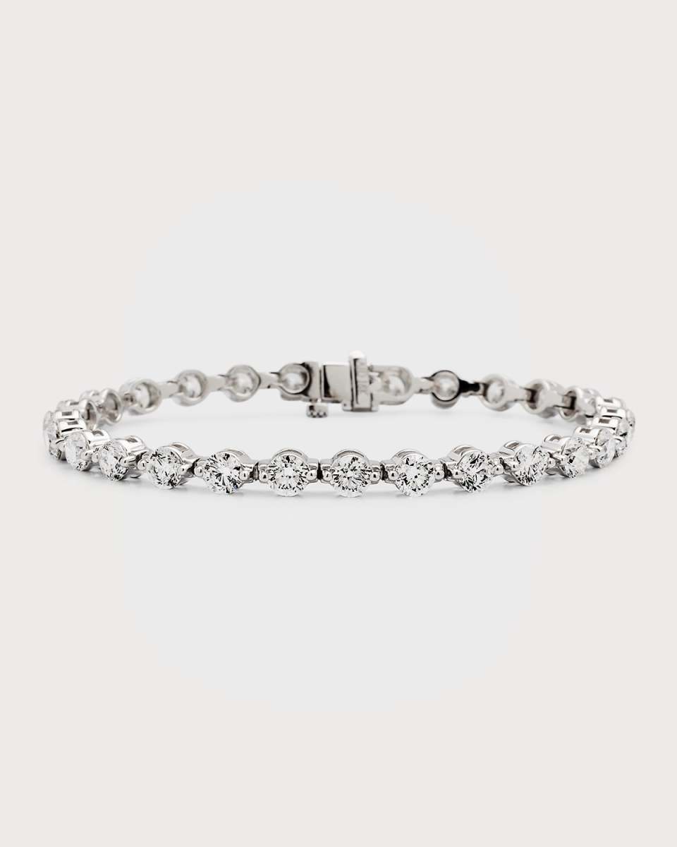 18K White Gold Diamond Bracelet, 7"L, 10.08tcw