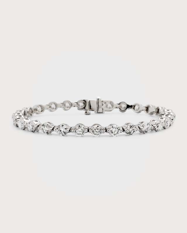 18K White Gold Diamond Bracelet, 7"L, 10.08tcw
