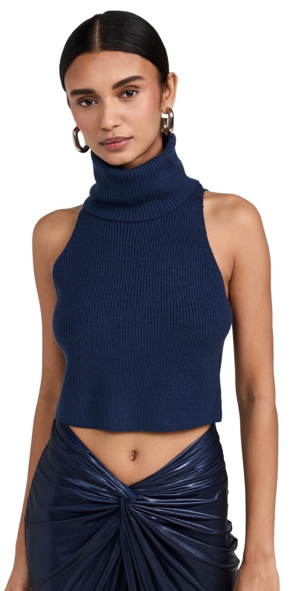 LAPOINTE Merino Wool Turtleneck Tank Ink