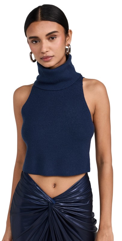 LAPOINTE Merino Wool Turtleneck Tank Ink