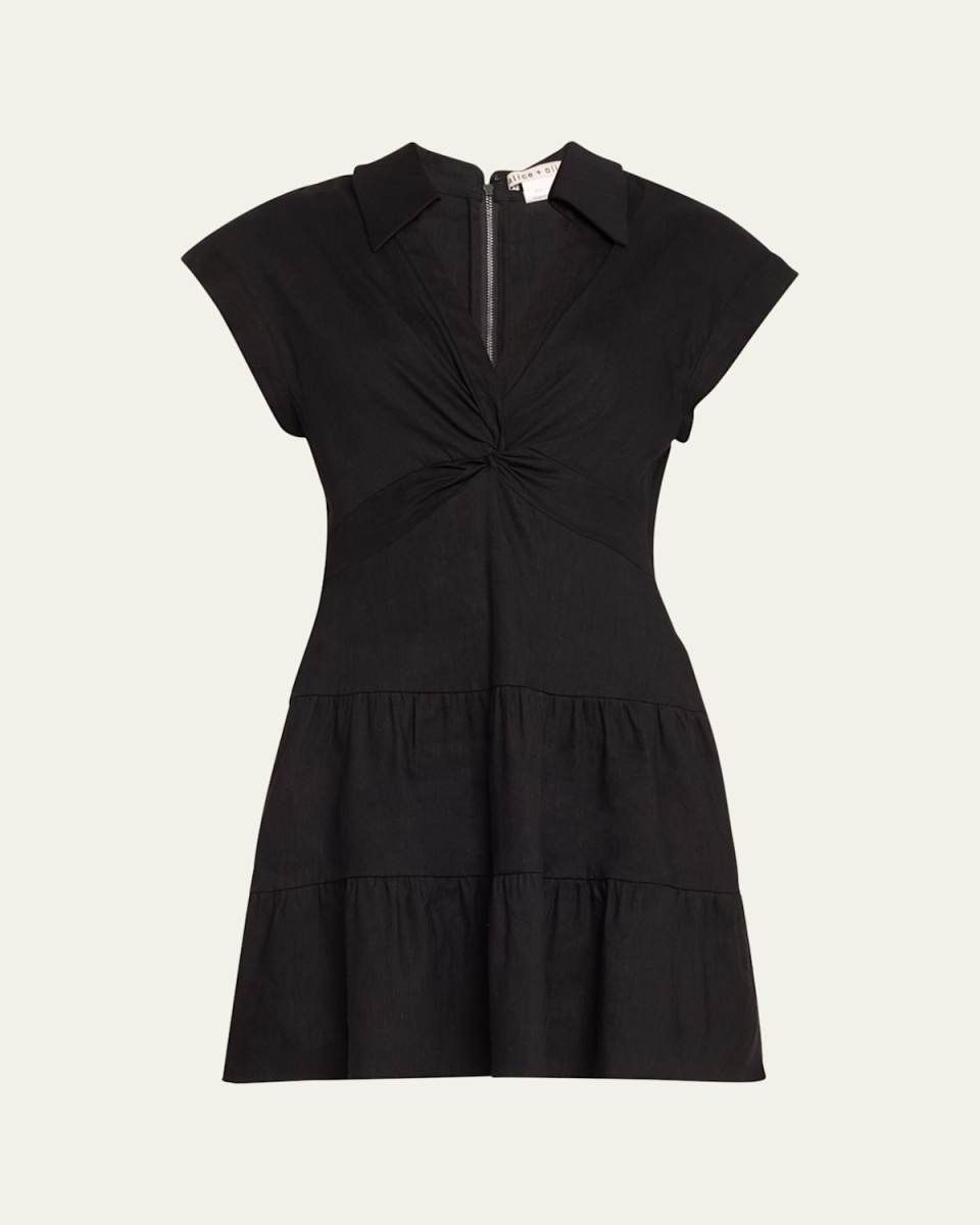 Mila Deep V Twist Mini Dress