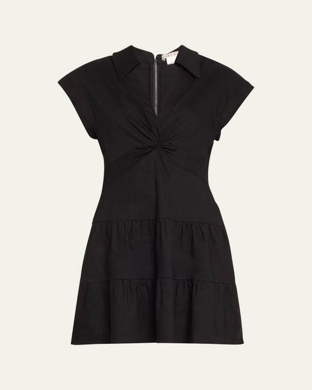 Mila Deep V Twist Mini Dress