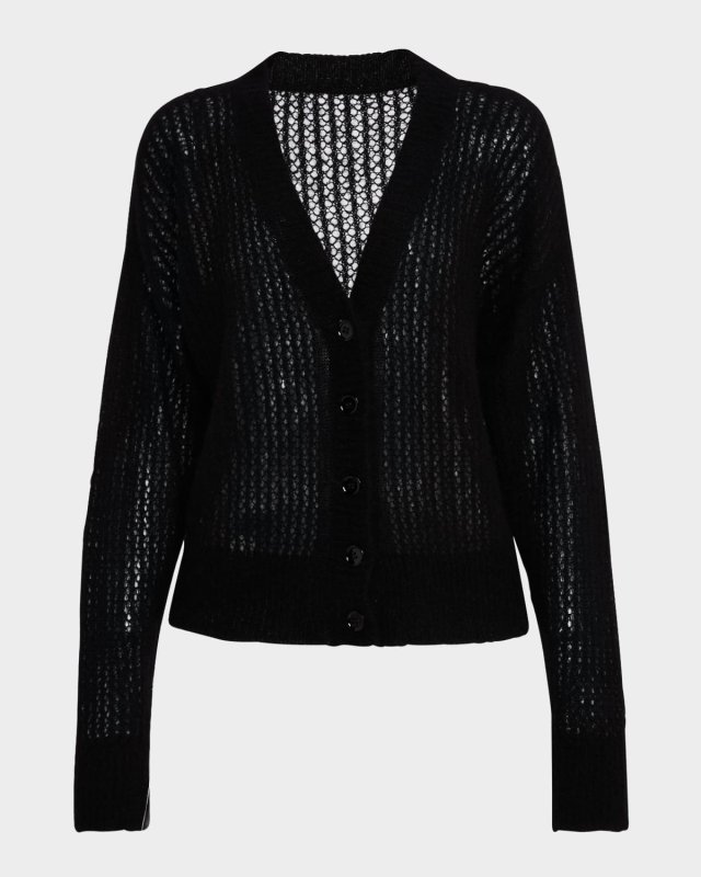 Cashmere-Silk Mesh Knit Sweater