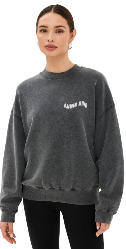 ANINE BING Jaci Daydreams Sweatshirt Washed Black