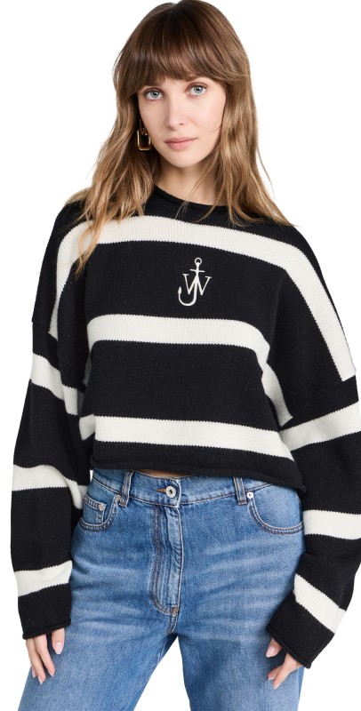 JW Anderson Cropped Anchor Sweater Beige