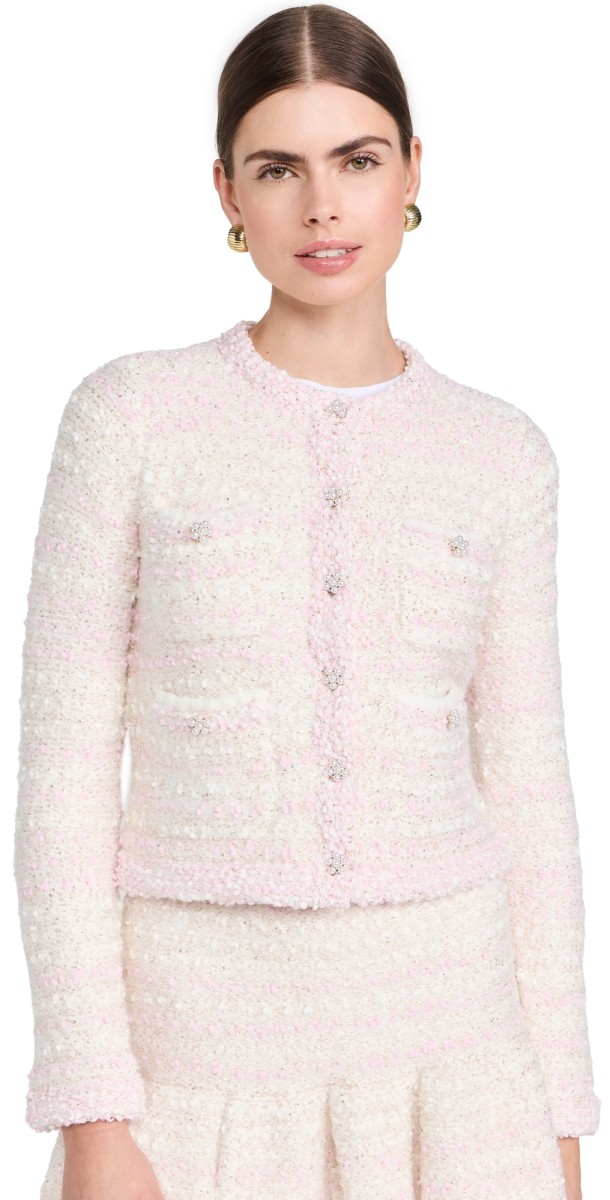 LoveShackFancy Blanca Cardigan Vanilla Blush