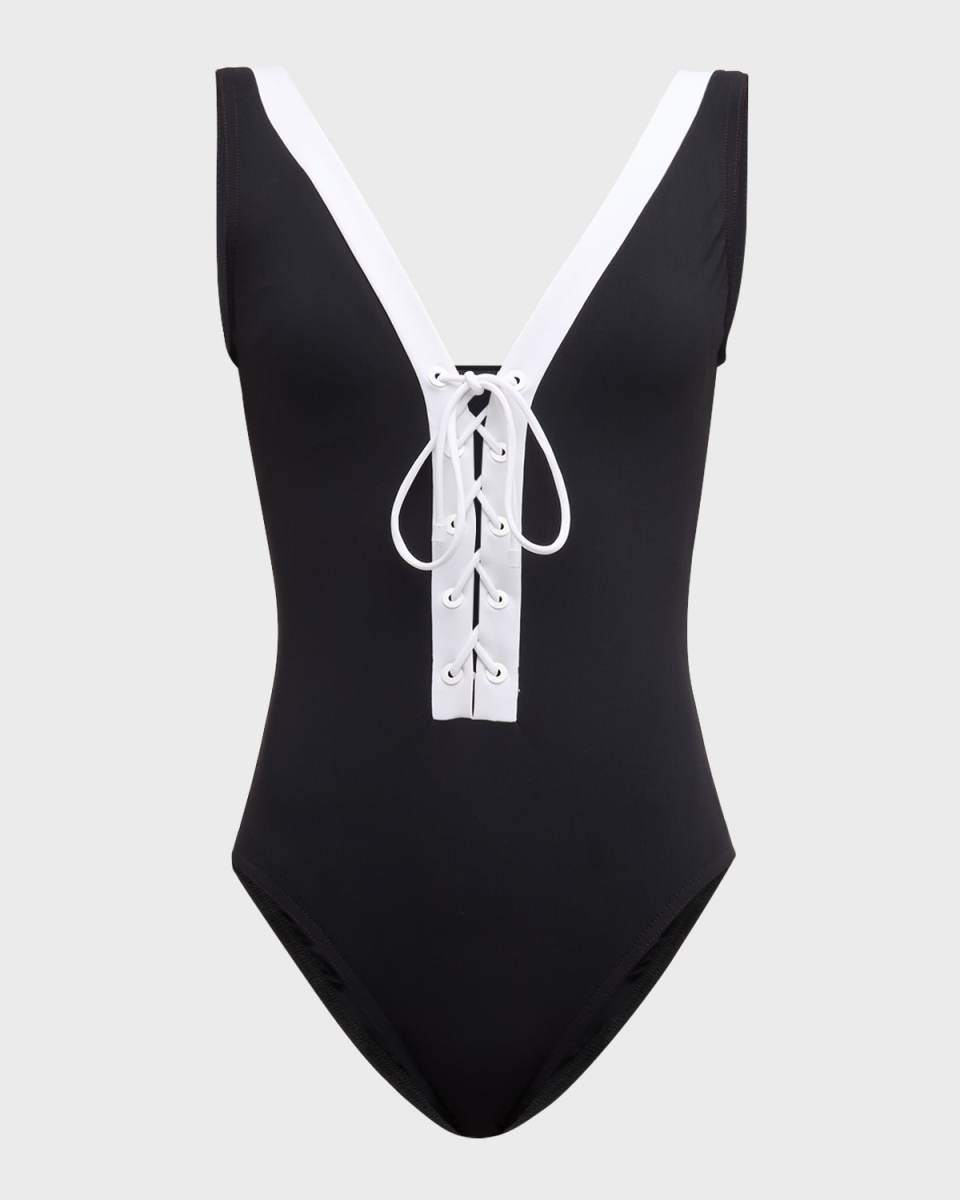 Demi V-Neck Silent Underwire One-Piece Swimsuit