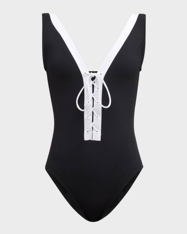 Demi V-Neck Silent Underwire One-Piece Swimsuit