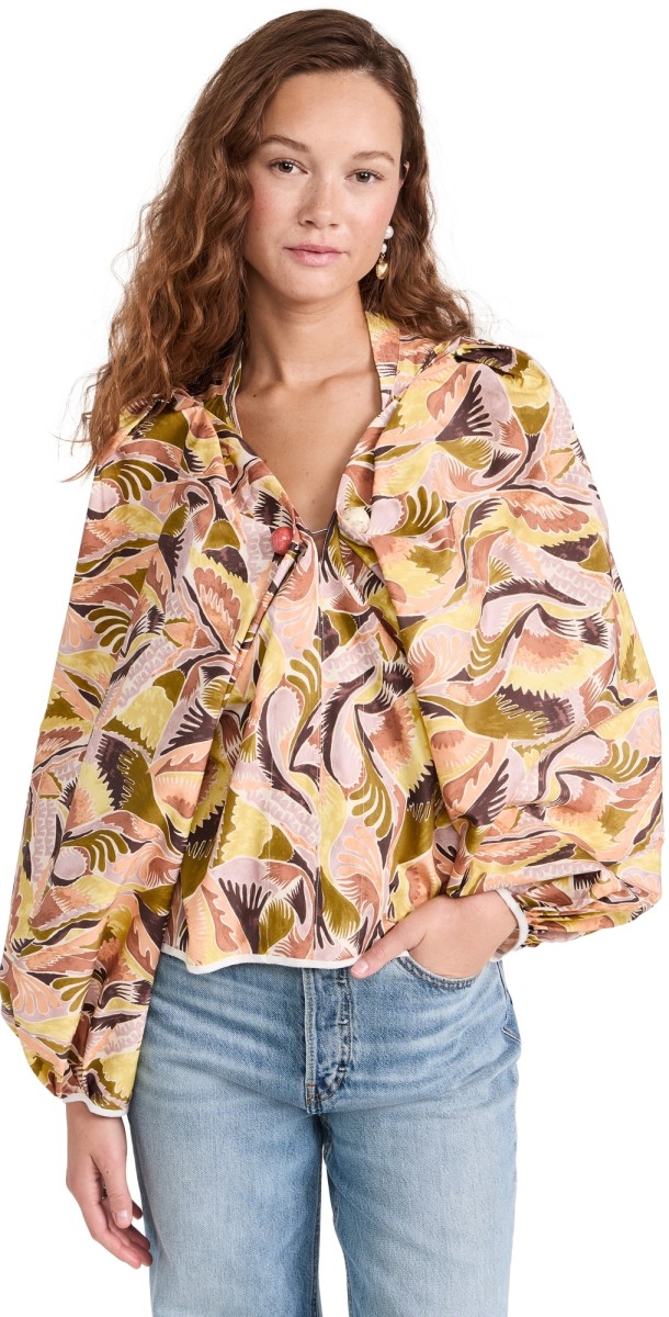 Nackiye Spice Market Draped Top Mediterranian