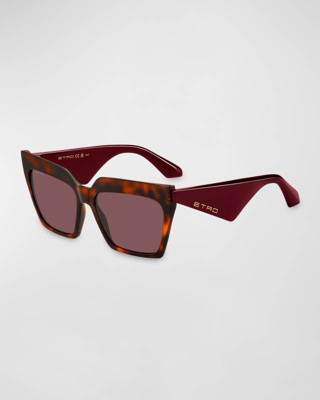 Logo Acetate Butterfly Sunglasses