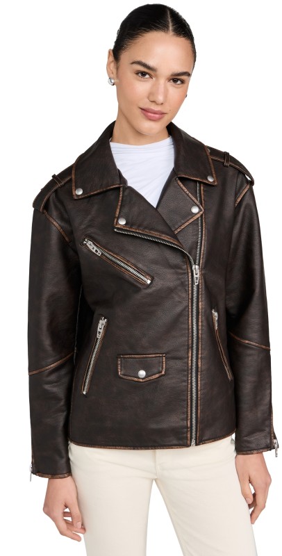BLANKNYC Still Mine Biker Jacket Brown