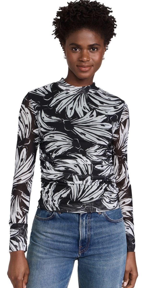 FARM Rio Bossa Banana Black Tulle Blouse Bossa Banana Black