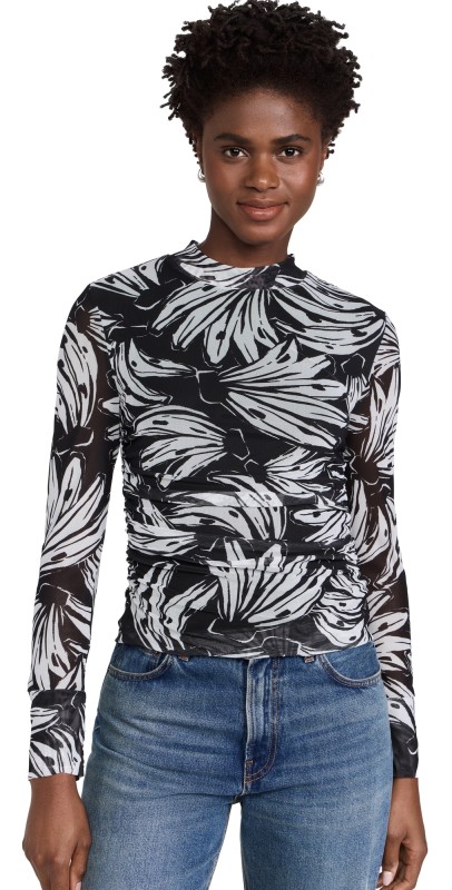 FARM Rio Bossa Banana Black Tulle Blouse Bossa Banana Black