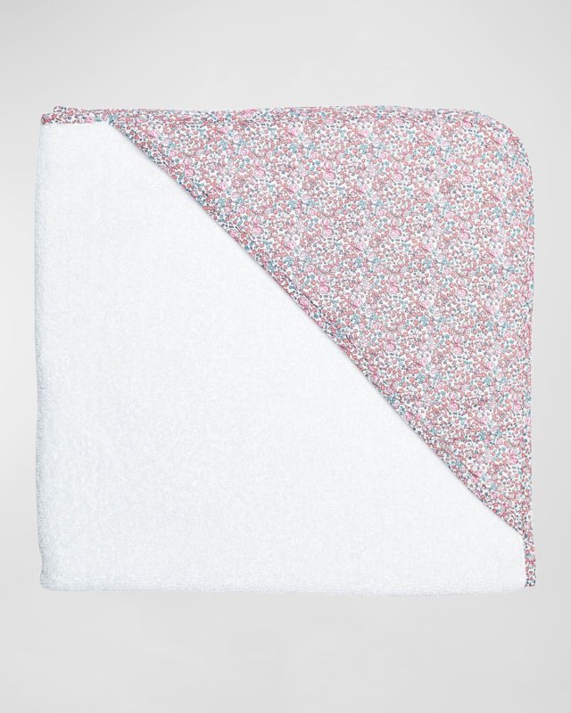 Kid's Floral-Print Hooded Towel & Wash Glove