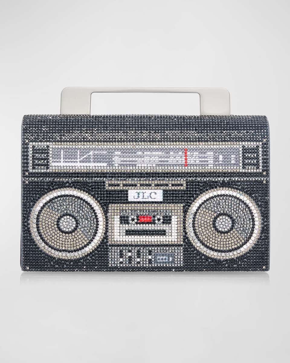 Boom Box Crystal Chain Crossbody Bag
