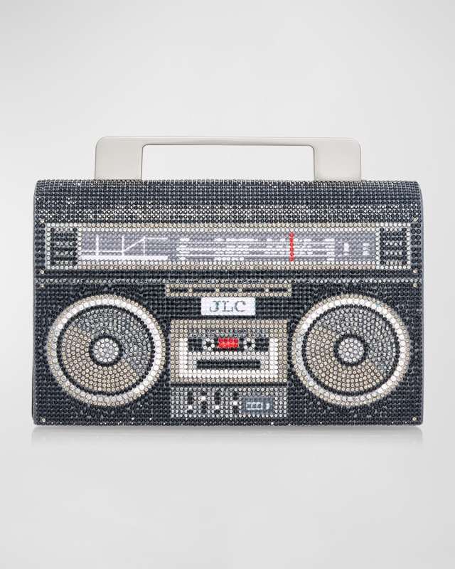 Boom Box Crystal Chain Crossbody Bag