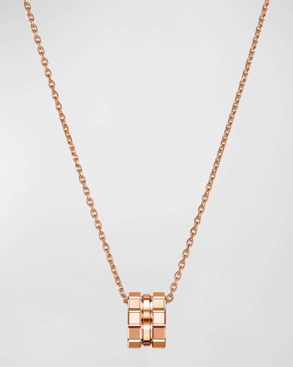 Ice Cube 18K Rose Gold Large Pendant Necklace