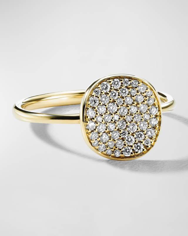Small Flower Ring in 18K White Gold with Diamonds