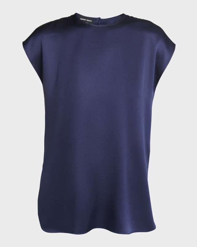 Cap Sleeve Silk Blouse