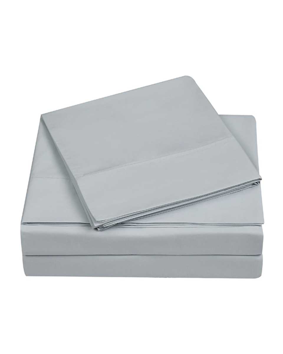4-Piece 400-Thread Count Percale Queen Sheet Set, Gray