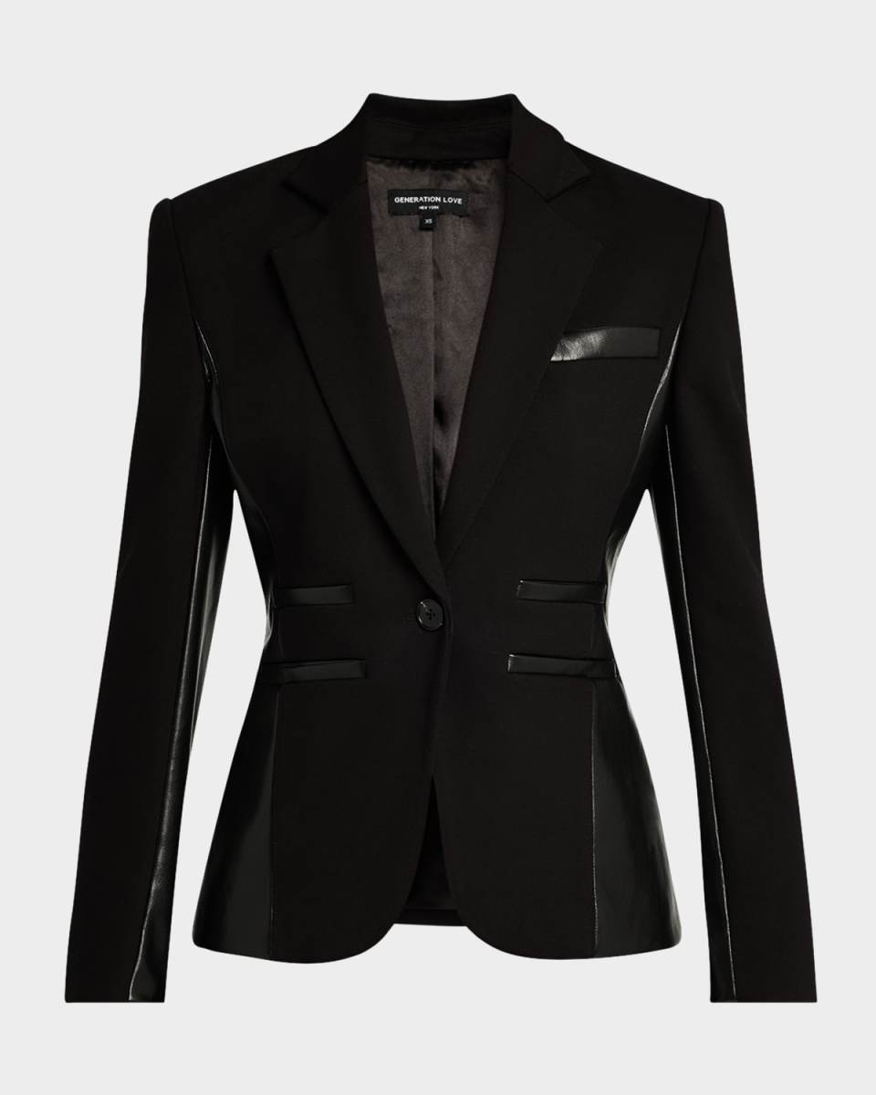 Gayle Single-Breasted Combo Blazer