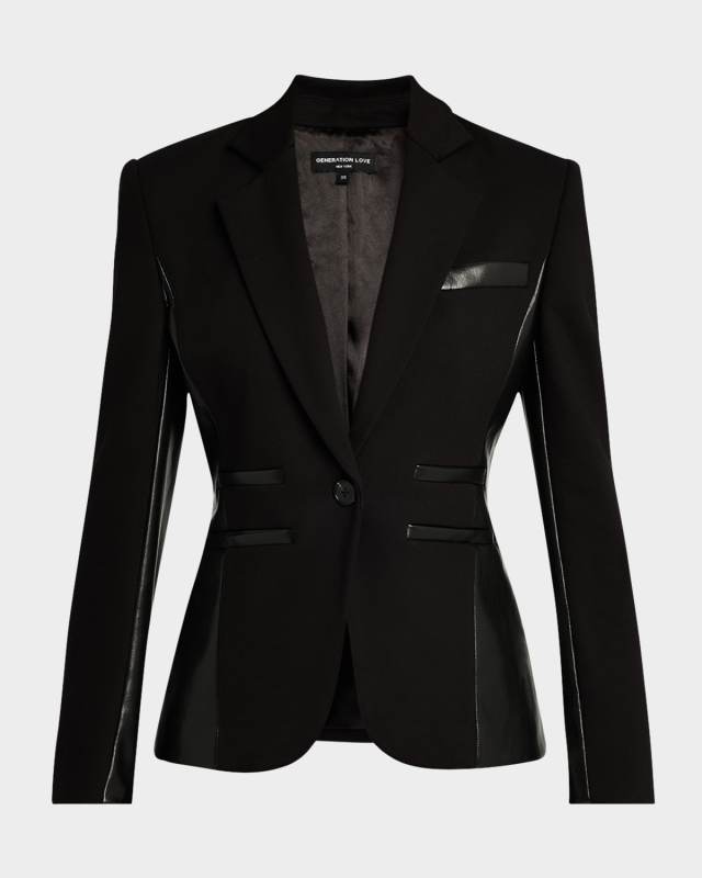 Gayle Single-Breasted Combo Blazer