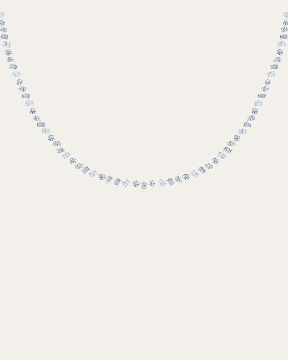 18K Mixed Shape Lab Grown Diamond Necklace
