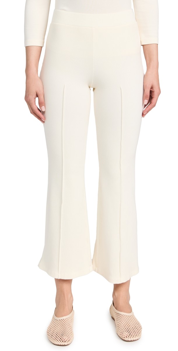 DONNI. The Rib Kick Flare Pants Creme