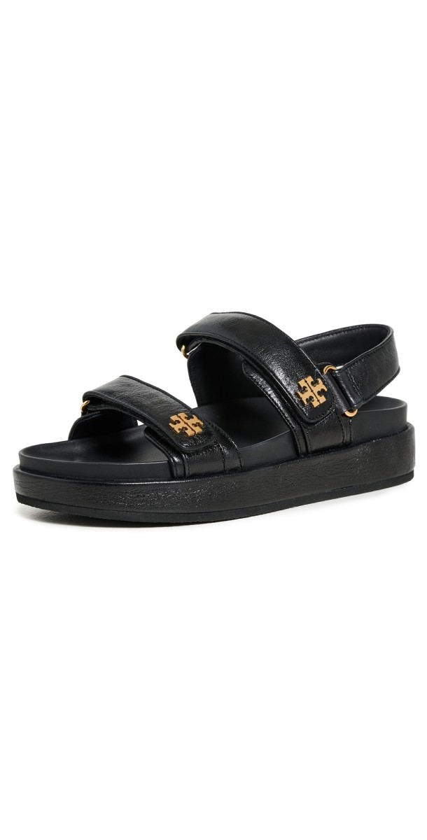 Tory Burch Kira Two Band Sport Sandals Perfect Black
