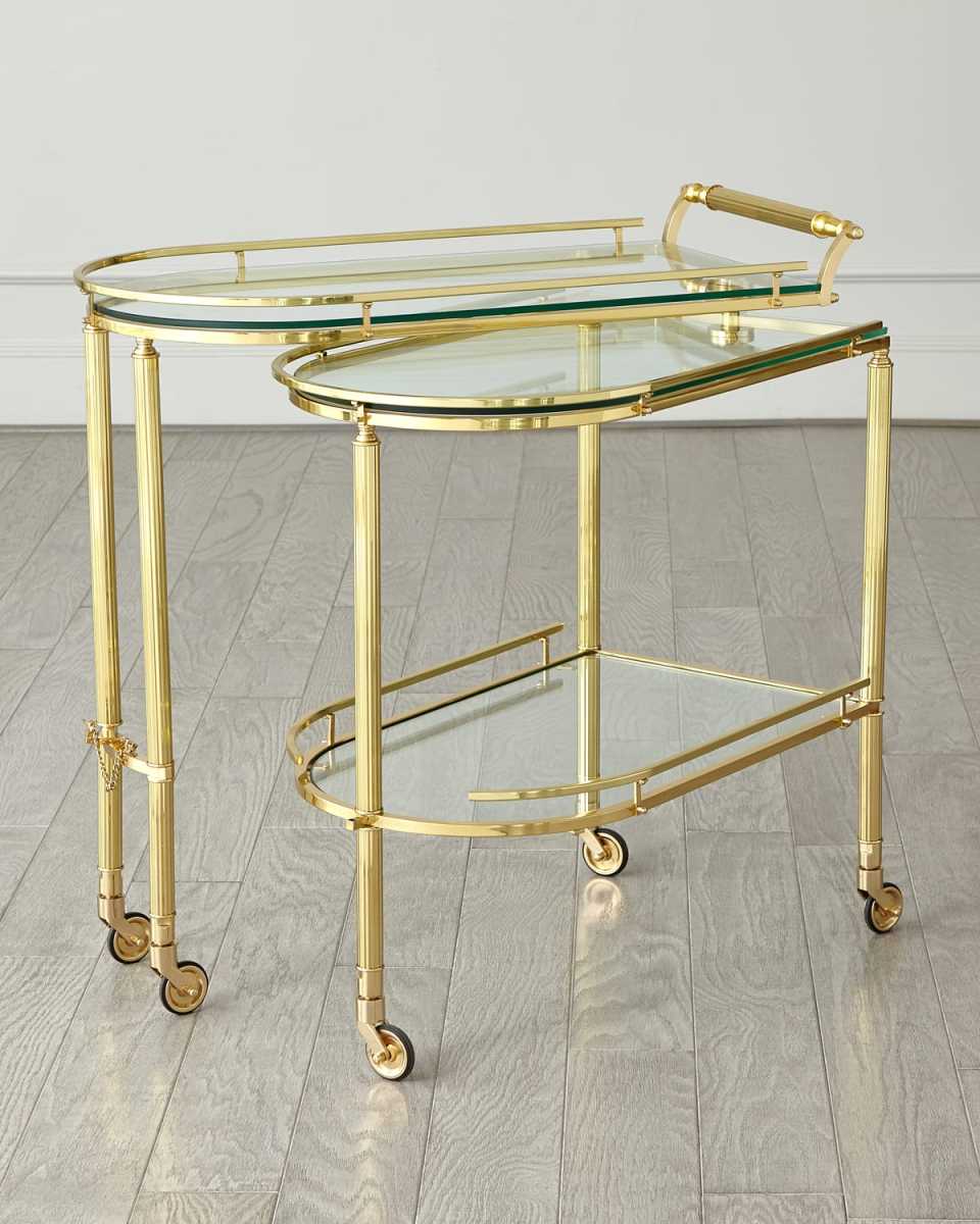 Gallery Folding Bar, Brass