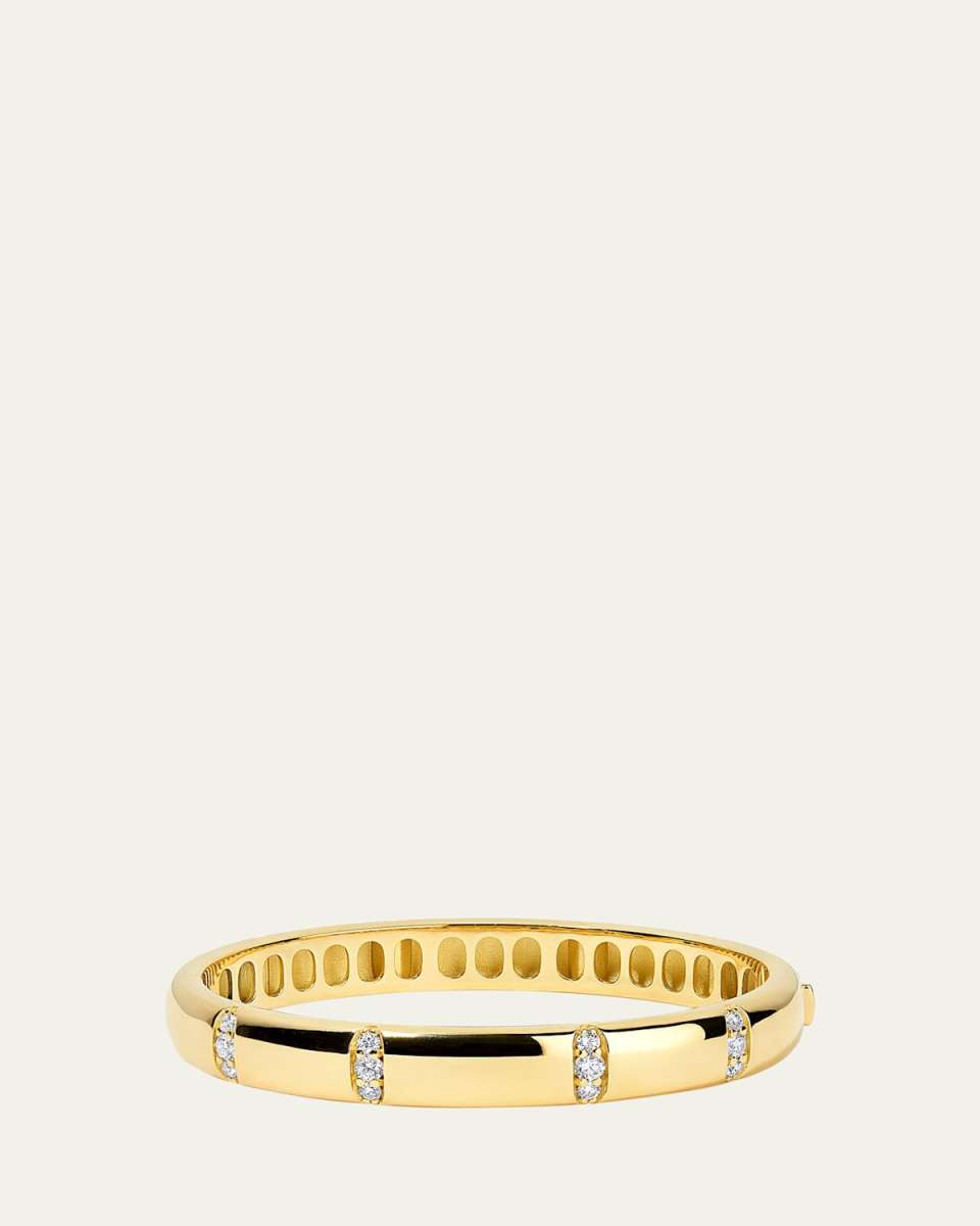 18K Yellow Gold Veda Diamond Bangle Bracelet