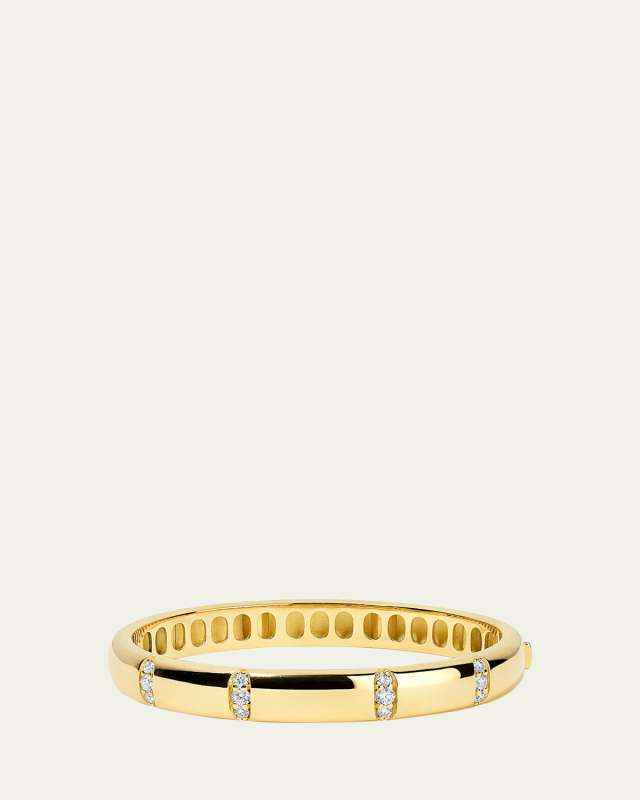 18K Yellow Gold Veda Diamond Bangle Bracelet