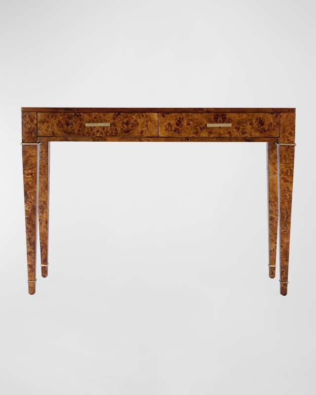 Kanon Burl Wood 2-Drawer Console Table