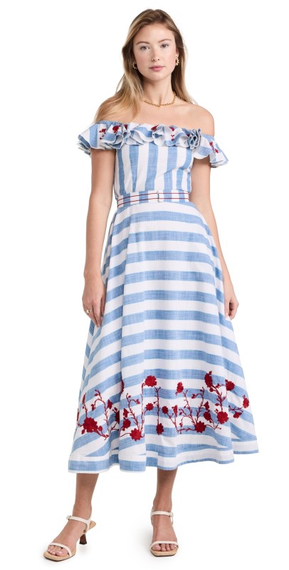 Fanm Mon Selena Dress Blue Stripes