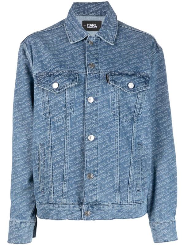 logo-print denim jacket