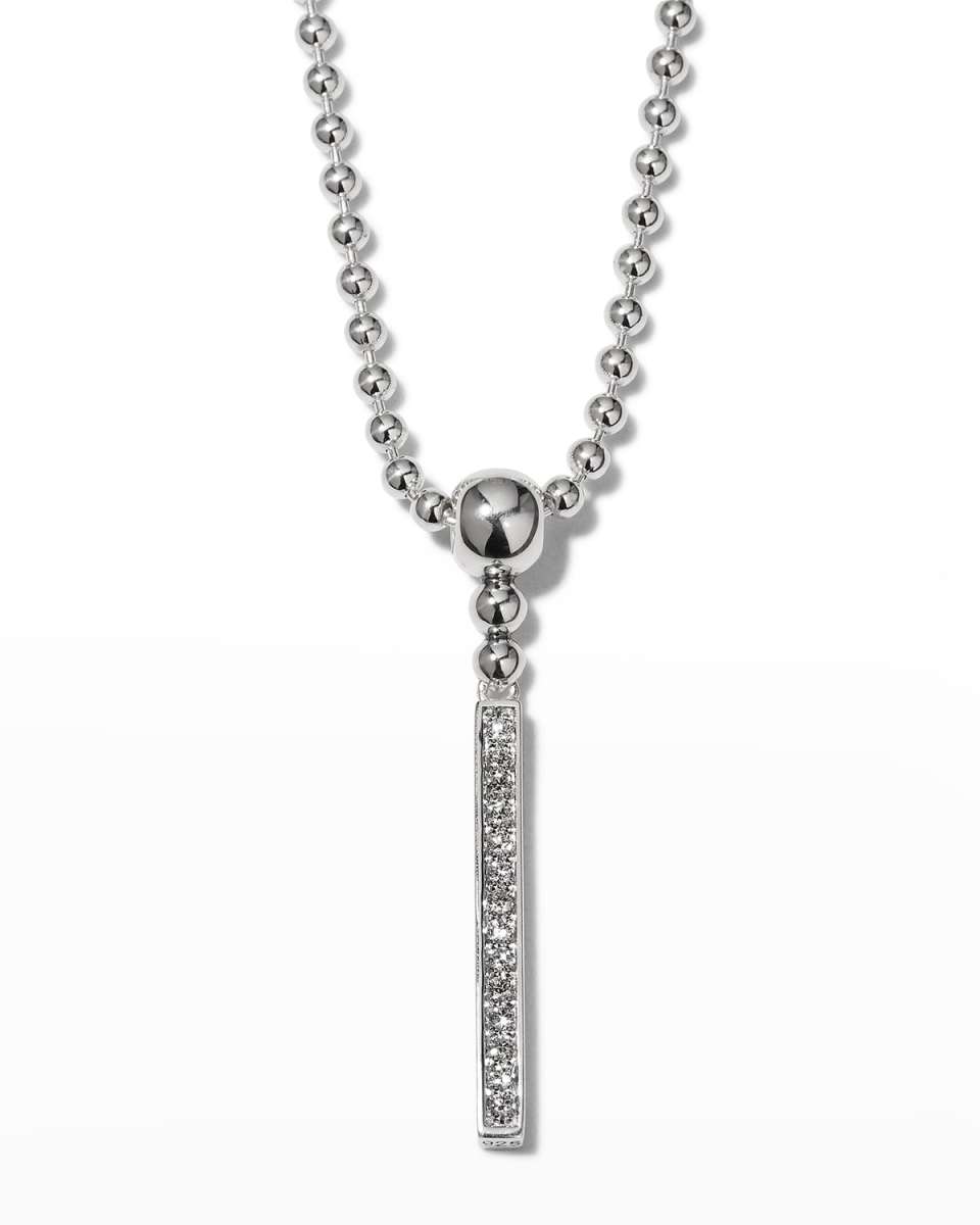 Caviar Spark Diamond Stick Pendant Necklac