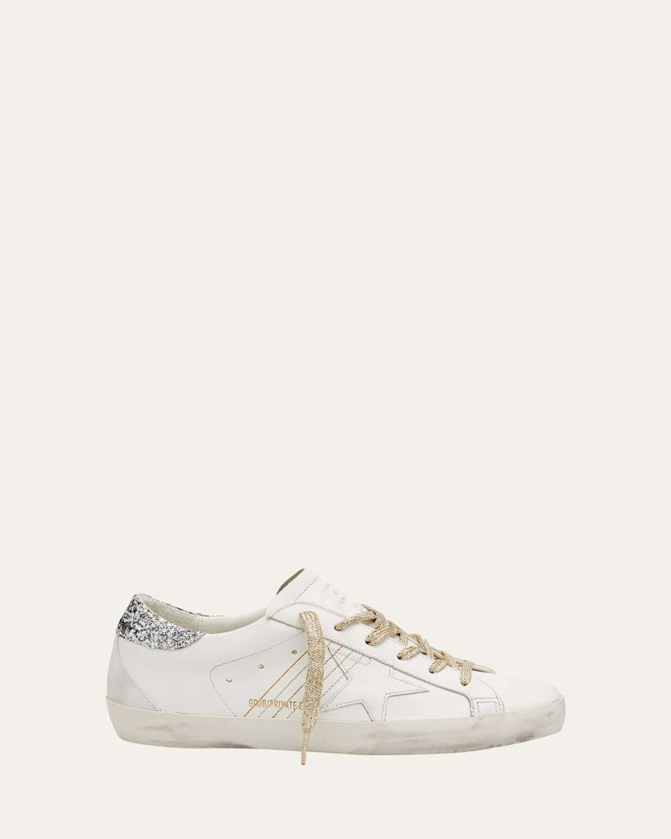 Superstar Leather Glitter Low-Top Sneakers