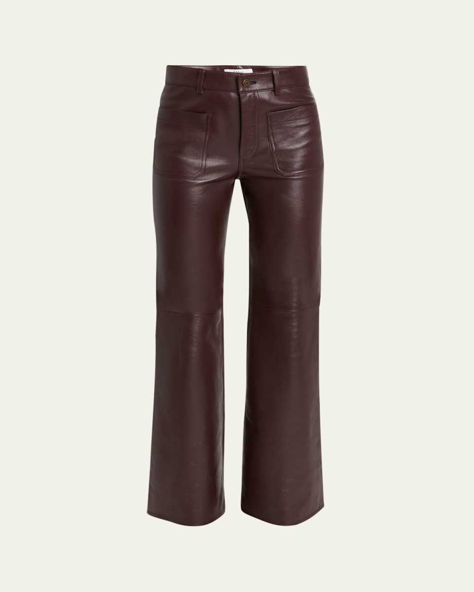 Wide Leg Leather Trousers