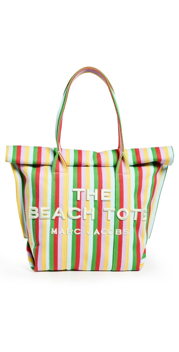Marc Jacobs The Striped Jacquard Beach Tote Bag Camel Mult