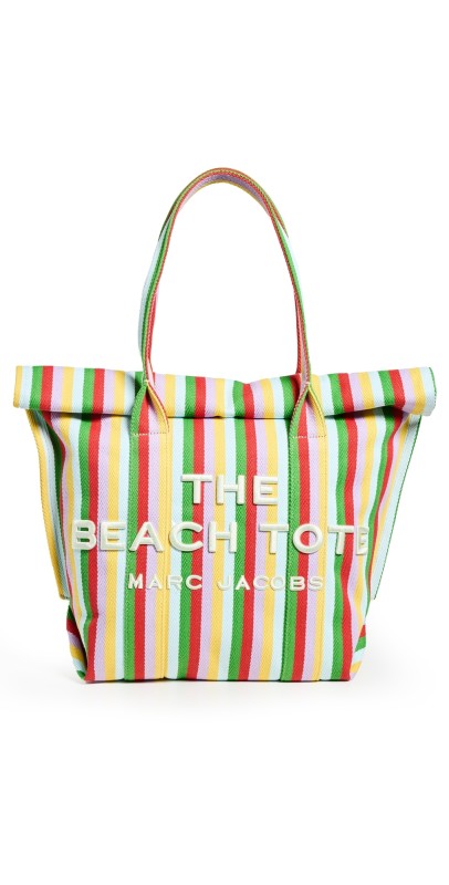 Marc Jacobs The Striped Jacquard Beach Tote Bag Camel Mult