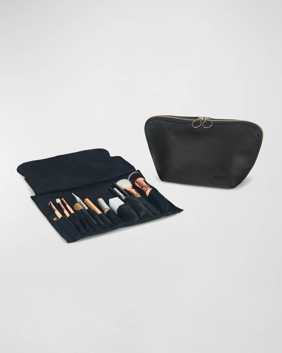 Signature Leather Makeup Bag w/ Organizer