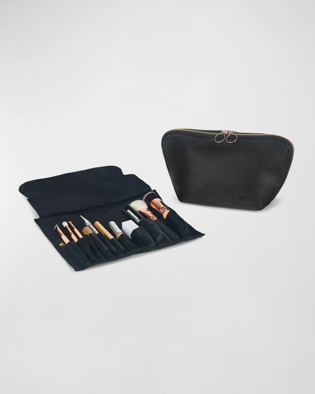 Signature Leather Makeup Bag w/ Organizer